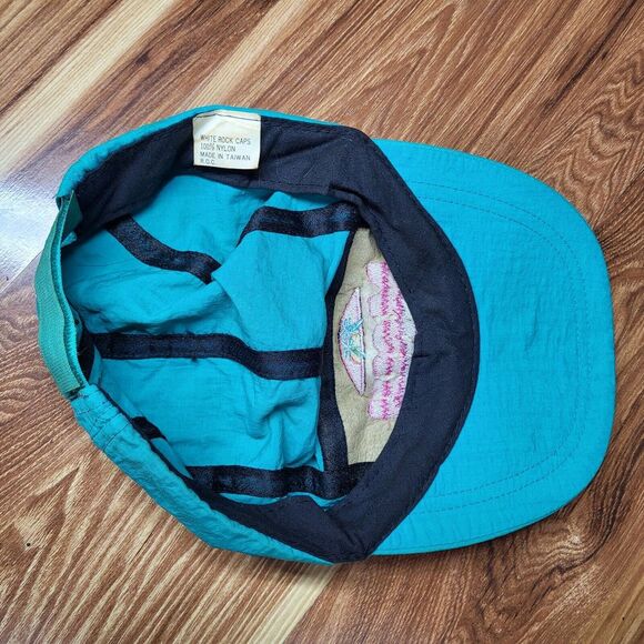 Vintage‎ 90s Maui Schnapps Adjustable Cap Teal  Retro Fresh Prince 100% Nylon - Picture 7 of 11